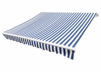 vidaXL Tkanina do markizy, niebiesko-biała, 4 x 3 m (SKU:141011)