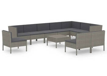 11-cz. zestaw wypoczynkowy do ogrodu poduszki szary rattan PE WM-3094454
