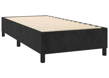 Łóżko z Materacem Kontynentalne Czarne Aksamit LED 90x200 cm WM-3139483