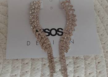 ASOS/ Długie, Bogato zdobione kolczyki ślubne z Londynu/NOWE