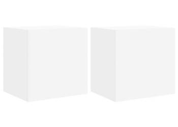 Ścienne szafki TV z LED 2 szt. białe 405x35x40 cm WM-837247
