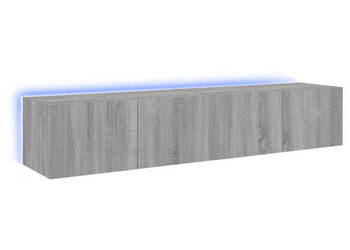Ścienne szafki TV z LED 2 szt. szary dąb sonoma 80x35x31 cm WM-837292