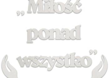 Styropianowy napis do kościoła „Miłość ponad wszystko” - dekoracja