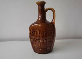 Stara butelka Miód Pitny Słowiański porcelt Mirostowice design PRL