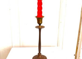 Stary duży świecznik mosiężny