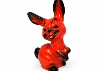 Figurka retro zając królik czerwony mid-century West Germany R51