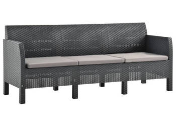 2-cz. zestaw wypoczynkowy poduszki rattan PP antracytowy WM-3079677