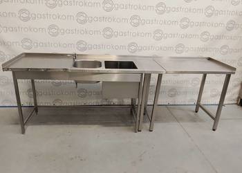 STÓŁ BAROWY Z KOMORĄ NA LÓD I ZLEWEM 185X65X85 + BLAT Z 2 NOGAMI 90X65X85