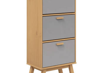 Szafka na buty OLDEN szaro-brązowa 55x35x120 cm sosnowa WM-358619
