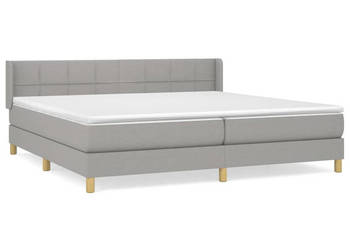 Łóżko kontynentalne z materacem jasnoszare tkanina 200x200 cm WM-3130297