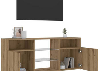 Szafka pod TV z oświetleniem LED dąb artisan 120x30x50 cm WM-856352