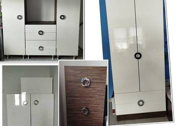 Meble Ringo biały połysk z drewnem