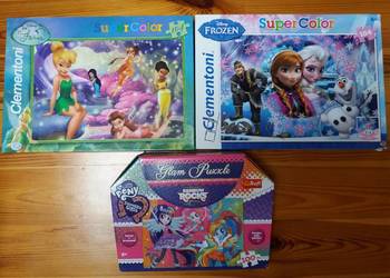 Puzzle komplet 3 sztuki Frozen, My Little Pony