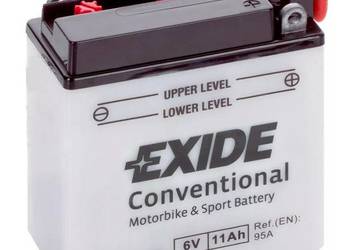 Akumulator motocyklowy 6V 11Ah 95A  EXIDE 6N11A-1B