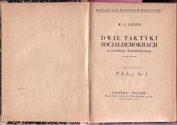 (6256) DWIE TAKTYKI SOCJALDEMOKRACJI W REWOLUCJI DEMOKRATYCZ