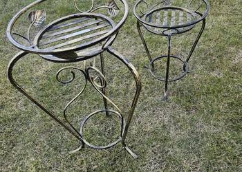 Metalowe kwietniki stare złoto 2 szt