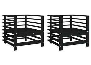 Krzesła ogrodowe 2 szt. czarne lite drewno sosnowe WM-825629