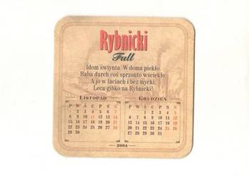 Rybnicki - podstawka do piwa. Nr.6.