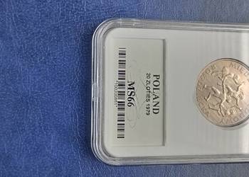 Stare monety 20 złotych 1979 Rok Dziecka grading MS66 PRL Polska