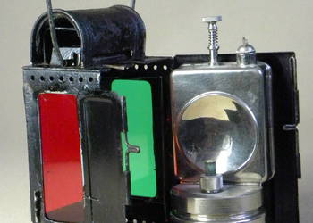 Stara niemiecka karbidowa sygnałowa lampa kolejowa Sartorius Wuppertal