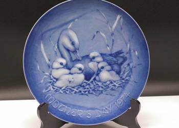 Porcelanowy Talerz Kolekcjonerski Dzień Matki 1974 Royale Germany Kobalt