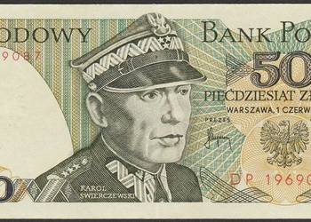 Polska 50 złotych 1982 - Świerczewski - stan bankowy UNC
