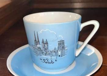 Filiżanka Syg. A. F. Kahla.  Wedutka. Z ratuszem w Saale. Do espresso Filiżanka Syg. A. F. Kahla.  Wedutka. Z ratuszem w Saale. Do espresso