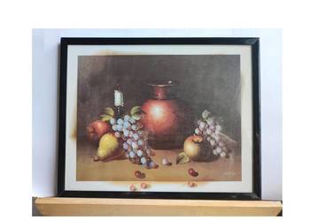 obraz rama wystrój wnętrza martwa natura owoce wazon świeca