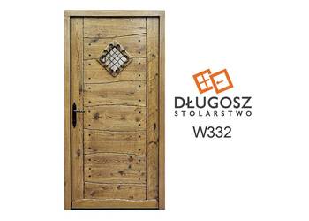 Drzwi DŁUGOSZ drewniane zewnętrzne wejściowe góralskie dębowe dąb GOTOWE