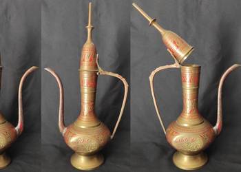 Indie: amfora mosiężna / imbryk / dzbanek / mosiądz. 30 cm.