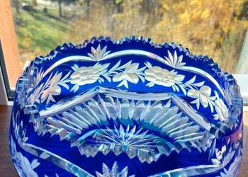 Piękna, duża, misa, kryształowa PRL.