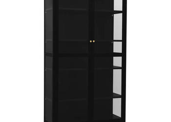 Witryna czarna 90x40x180 cm stal i hartowane szkło WM-336079
