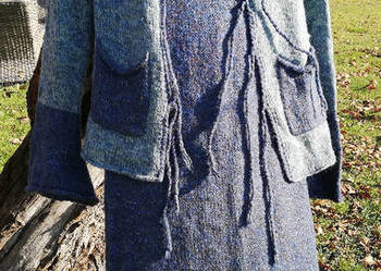 Bliźniak sukienka niebieska wykonana ręcznie 40-42