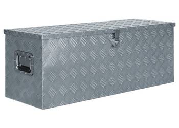 vidaXL Aluminiowa skrzynia, 110,5 x 38,5 x 40 cm, srebrna(SKU:142941)