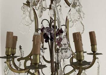 Kryształowo-mosiężny żyrandol