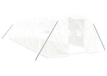 Szklarnia ze stalową ramą biała 30 m² 10x3x2 m WM-3188053