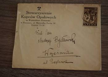 Stowarzyszenie Kupców Opałowych - koperta z znaczkiem - 1946 - 1947