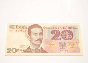 Stary banknot 20 złotych Traugutt 1982 antyk