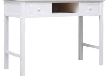 Biurko białe 108x45x76 cm lite drewno paulowni WM-338537