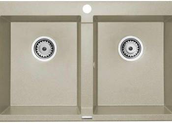 Zlewozmywak dwukomorowy Pyramis Studio 78x50 2B granit, beż, używany