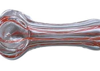 Krótka Cygarniczka Lufka Fifka Gruba Przezroczysta w Czerwone Paski