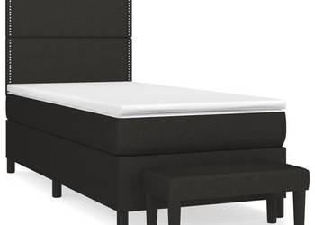 Łóżko z Materacem Kontynentalne Czarne Do Sypialni 90x200 cm WM-3136487