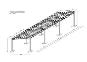 Konstrukcja Stalowa 6x18 Wiata Magazyn Garaż Zadaszenie Hala