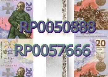 NUMER 50888 57666 Banknot 20 zł Bitwa Warszawska 1920 RADAR