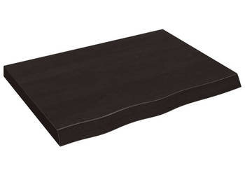 Półka ciemnobrązowa 80x60x(2-6) cm wykończone drewno dębowe WM-363793