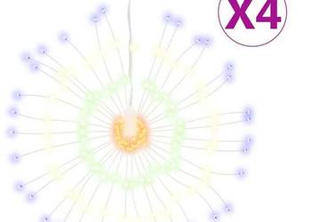 vidaXL Ozdoby świąteczne ze 140 lampkami LED, 4 szt., kolorowe（SKU:356226）