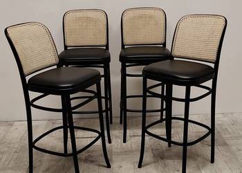 krzesło barowe wysokie  hoker BST-811/1  gięty buk rat  tan