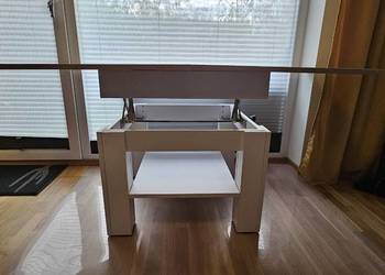 Ławostół rozkładany,podnoszony blat, sonoma/biały