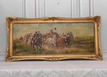 L Gędłek Wien - Polska Armia - Ogromny Stary Duży Obraz - Złota Rama