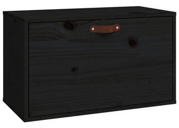Szafka ścienna czarna 40x30x35 cm lite drewno sosnowe WM-818354